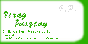 virag pusztay business card
