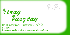 virag pusztay business card